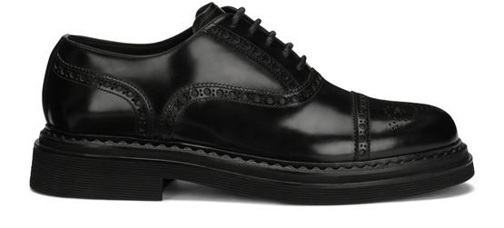 Brushed Calf Leather Oxford Shoes by DOLCE&GABBANA