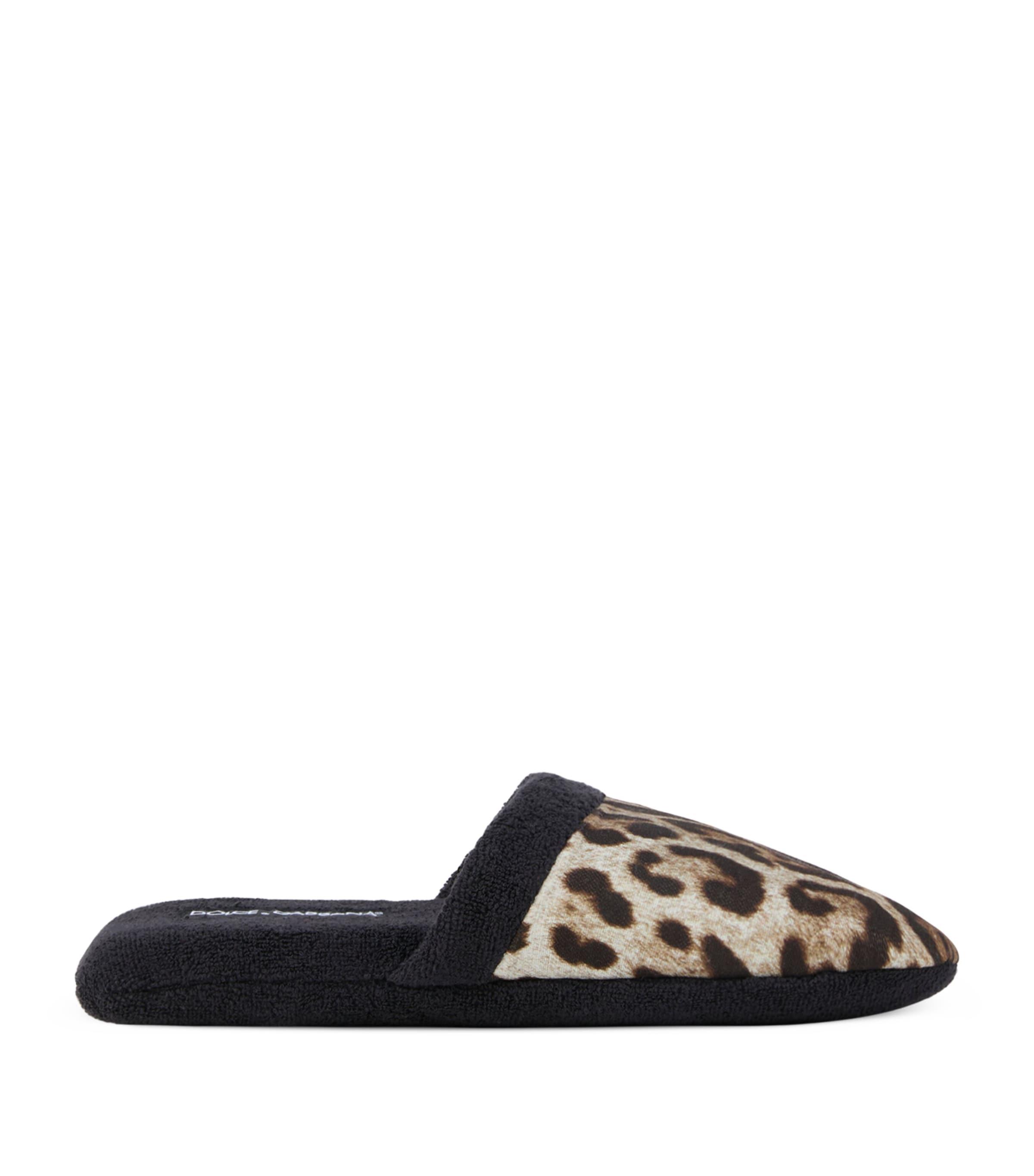 Dolce & Gabbana Casa Leopard Print Slippers by DOLCE&GABBANA CASA