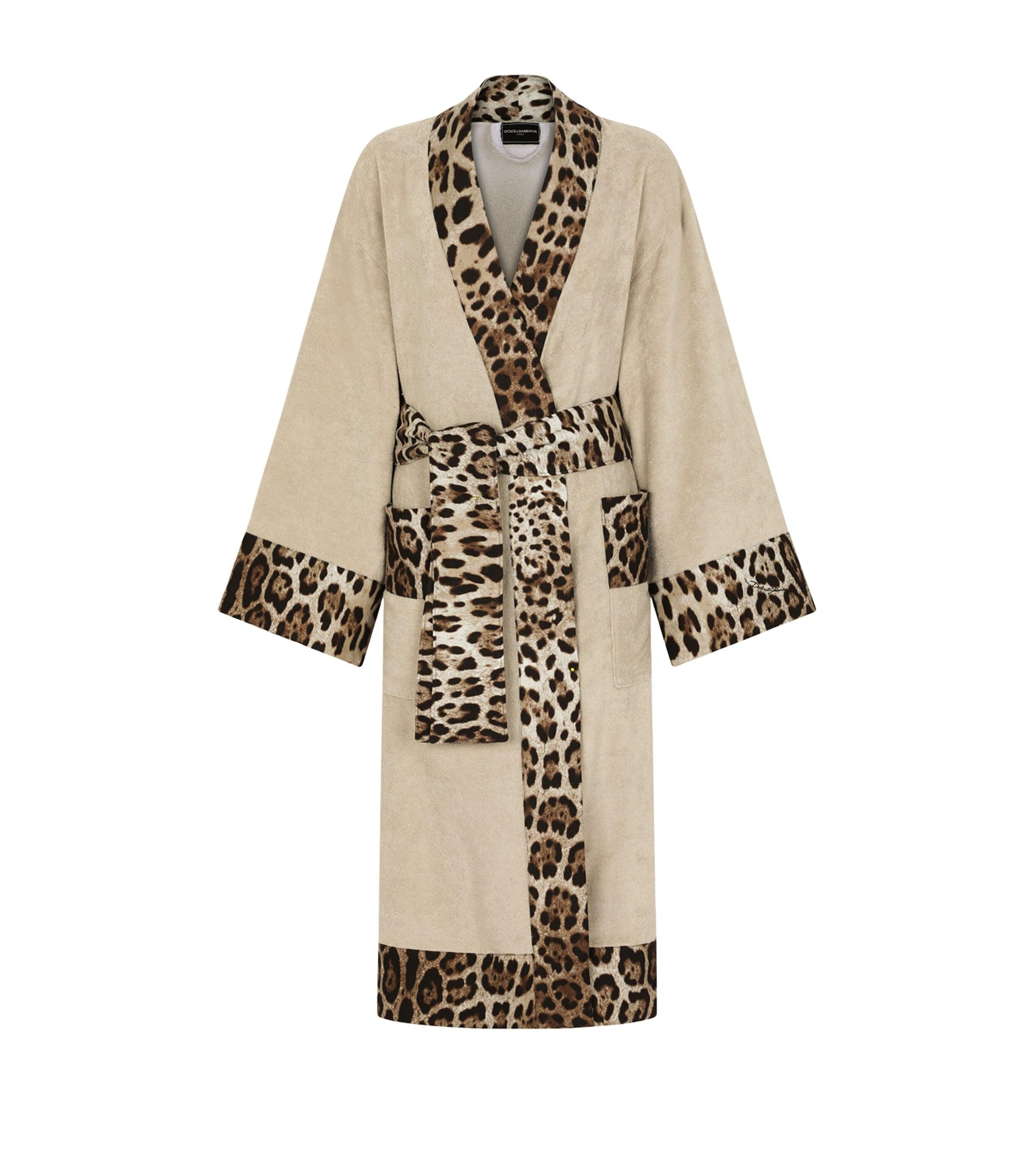 Dolce & Gabbana Casa Terry Cotton Leopard Print Robe by DOLCE&GABBANA CASA