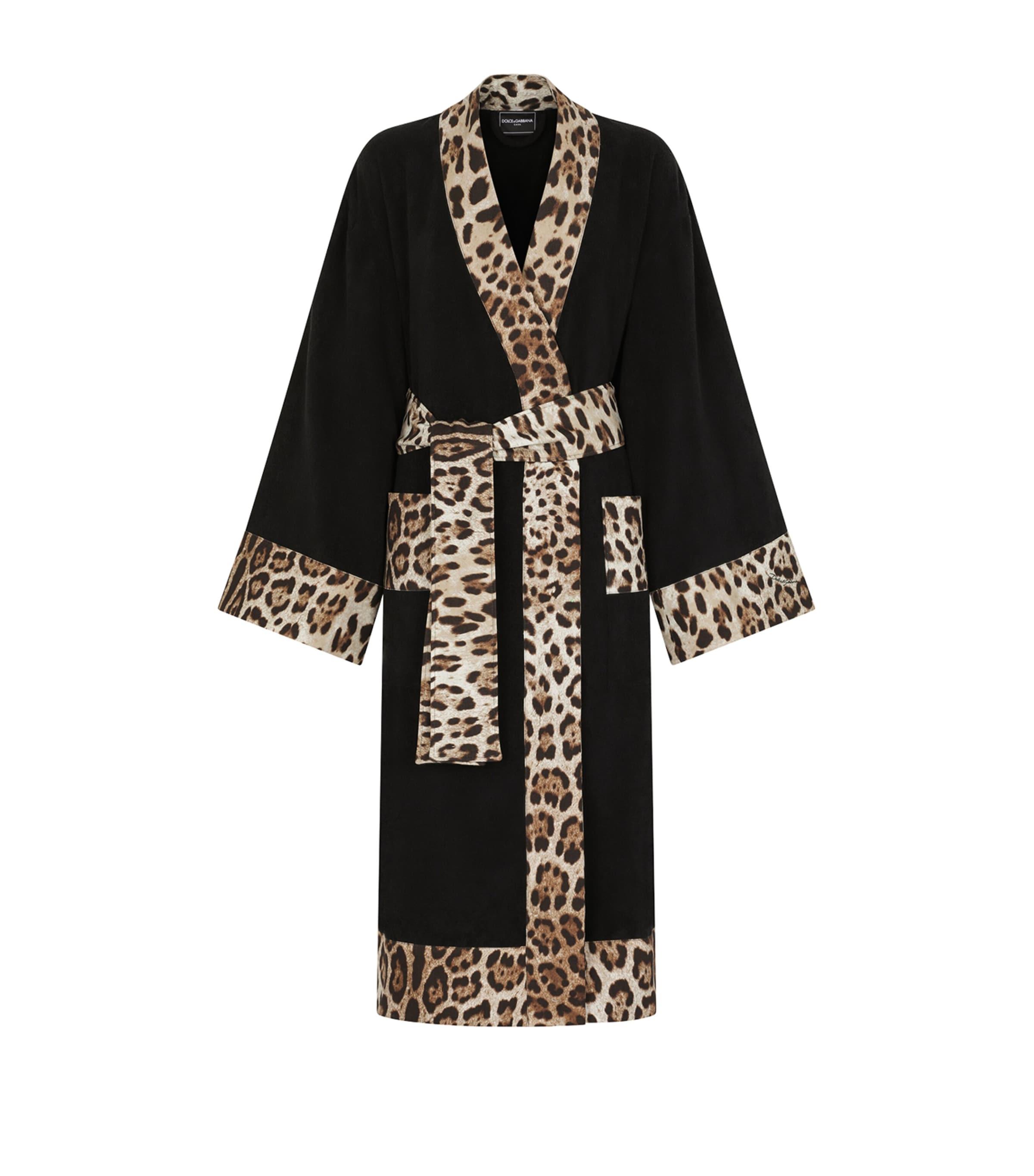 Dolce & Gabbana Casa Terry Cotton Leopard Print Robe by DOLCE&GABBANA CASA