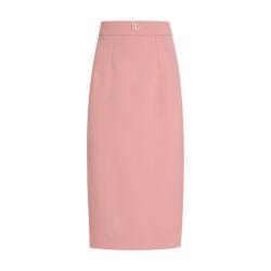 Calf-length wool DG logo pencil skirt by DOLCE&GABBANA