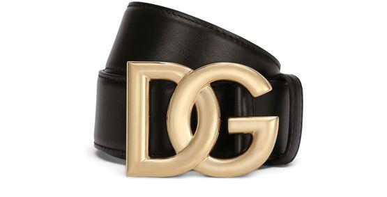 Calfskin belt with DG logo by DOLCE&GABBANA