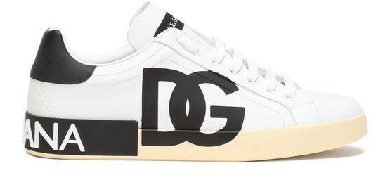Calfskin nappa Portofino sneakers with DG logo print by DOLCE&GABBANA