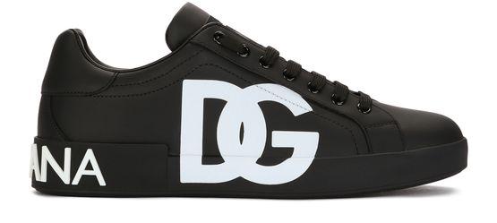 Calfskin nappa Portofino sneakers with DG logo print by DOLCE&GABBANA