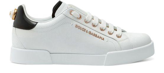 Calfskin nappa Portofino sneakers with lettering by DOLCE&GABBANA