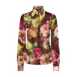 Camellia-print chiffon shirt by DOLCE&GABBANA