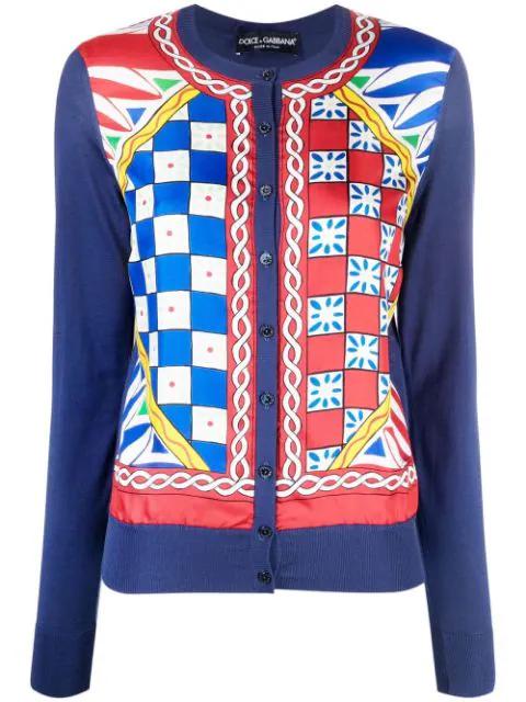 Carretto button-down silk cardigan by DOLCE&GABBANA