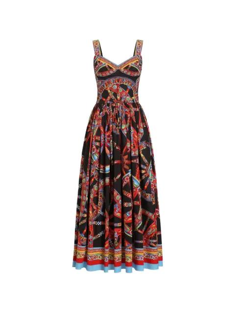 Carretto-print poplin dress by DOLCE&GABBANA
