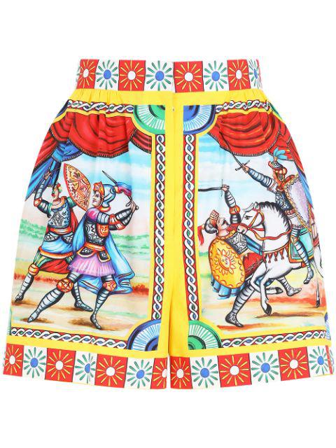 Carretto-print poplin shorts by DOLCE&GABBANA