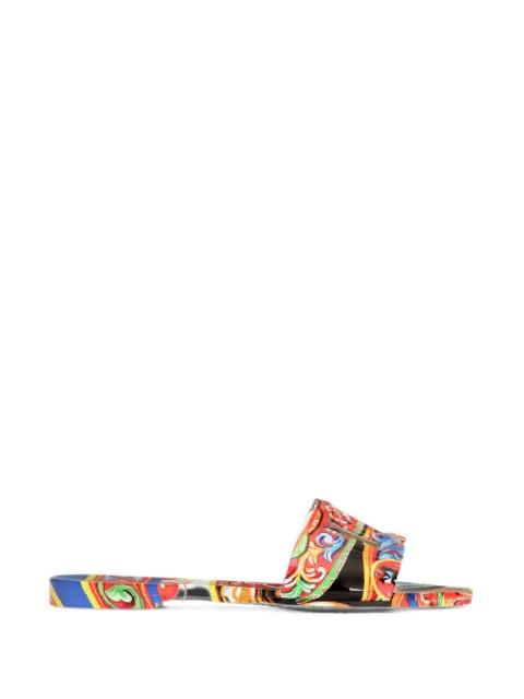 Carretto-print rubber beachwear slides by DOLCE&GABBANA