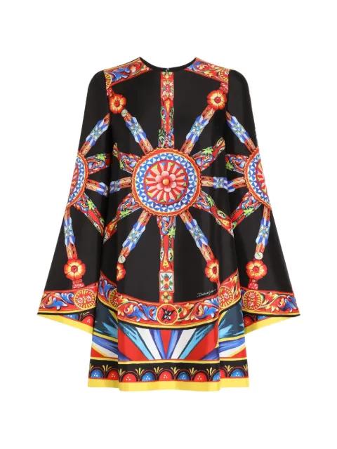 Carretto-print twill dress by DOLCE&GABBANA