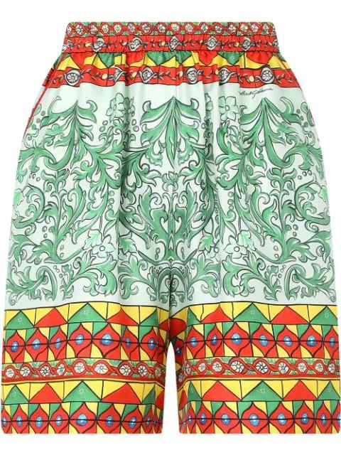 Carretto-print twill shorts by DOLCE&GABBANA