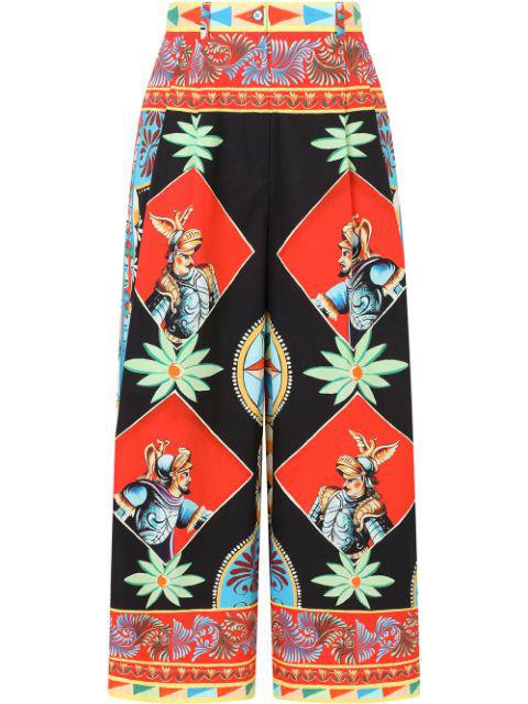 Carretto-print wide-leg trousers by DOLCE&GABBANA
