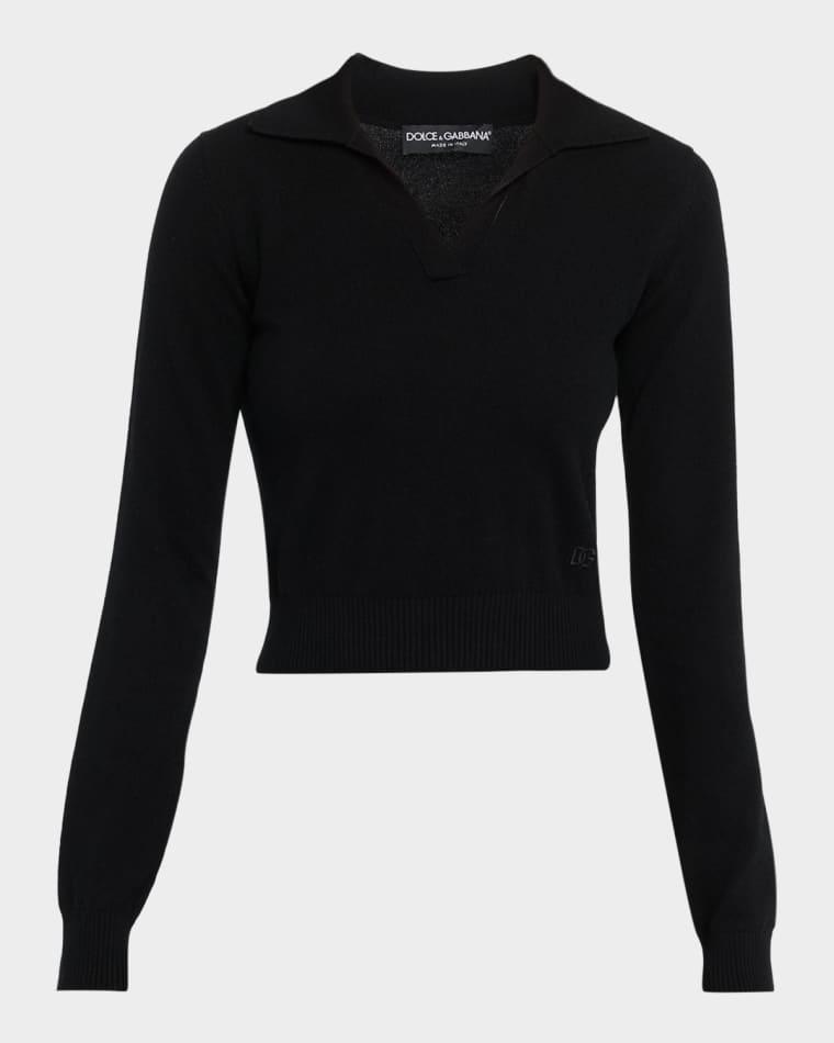 Cashmere Crop Henley Sweater by DOLCE&GABBANA