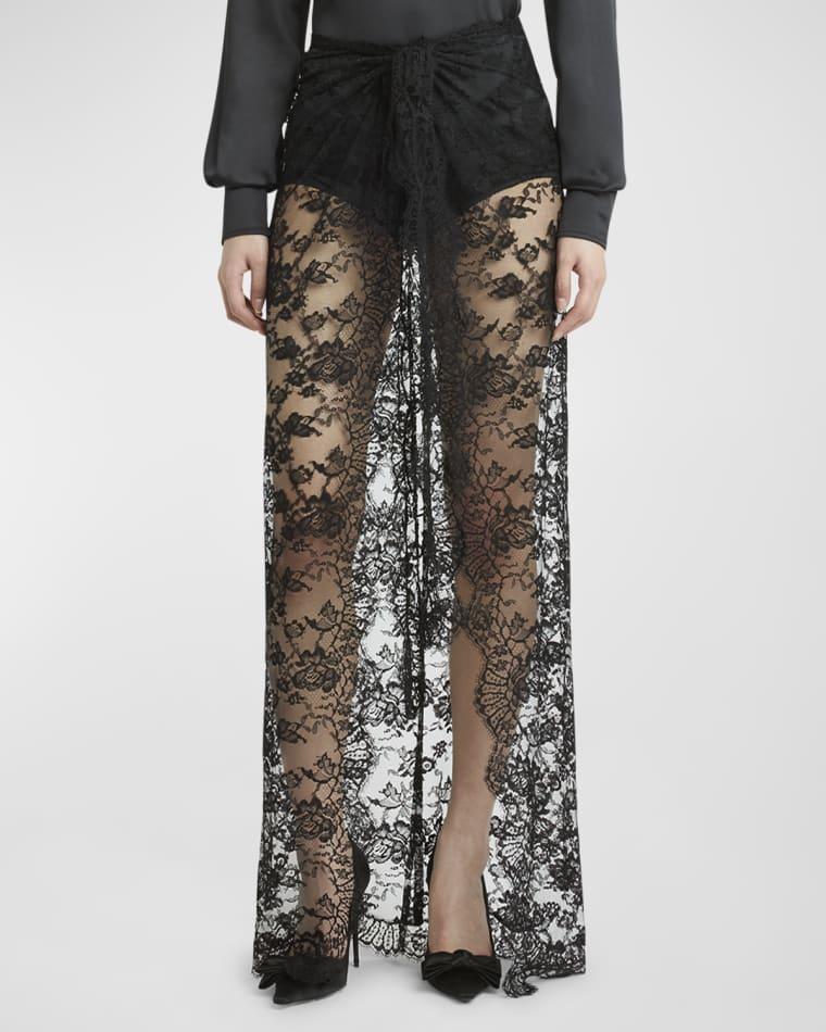 Chantilly Lace Scallop Maxi Skirt by DOLCE&GABBANA