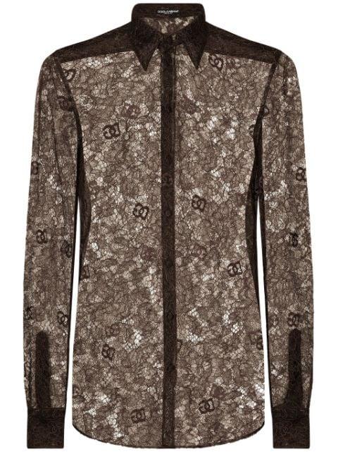 Chantilly lace semi-sheer shirt by DOLCE&GABBANA