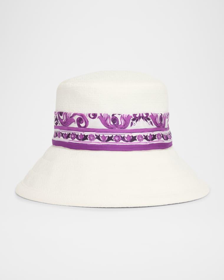 Cotton Bucket Hat With Silk Scarf by DOLCE&GABBANA
