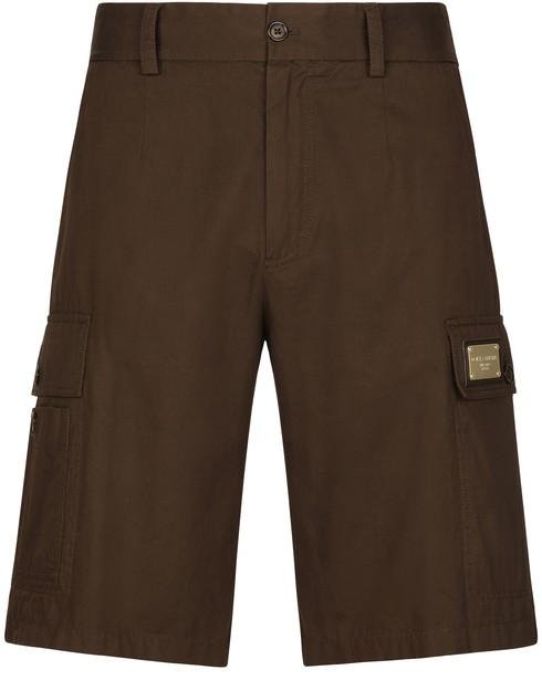 Cotton Cargo Bermuda Shorts with Logo Plaque by DOLCE&GABBANA