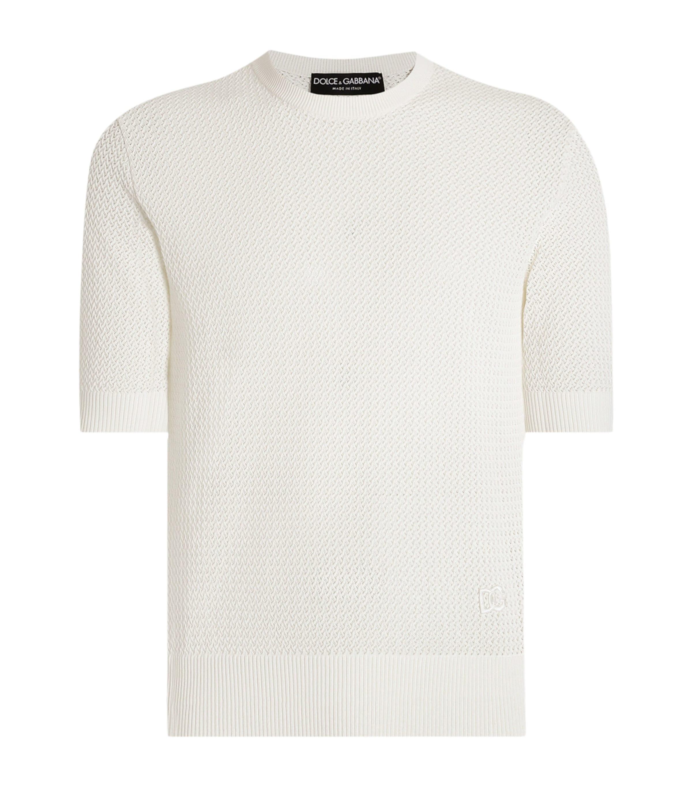 Cotton Short-Sleeve Sweater by DOLCE&GABBANA