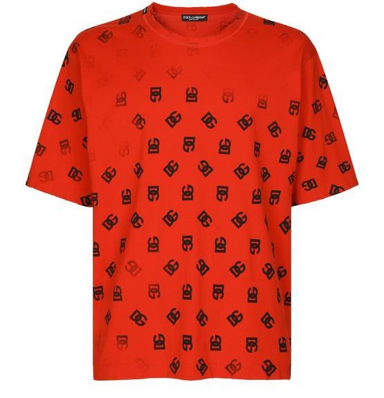 Cotton T-shirt with DG Monogram print by DOLCE&GABBANA