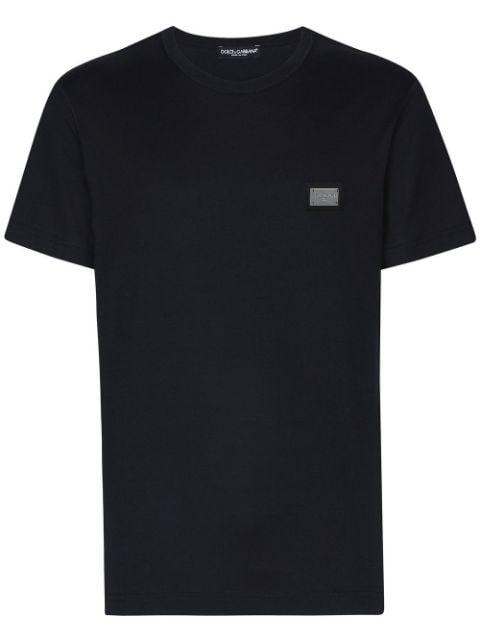 Cotton T-shirt with branded tag by DOLCE&GABBANA