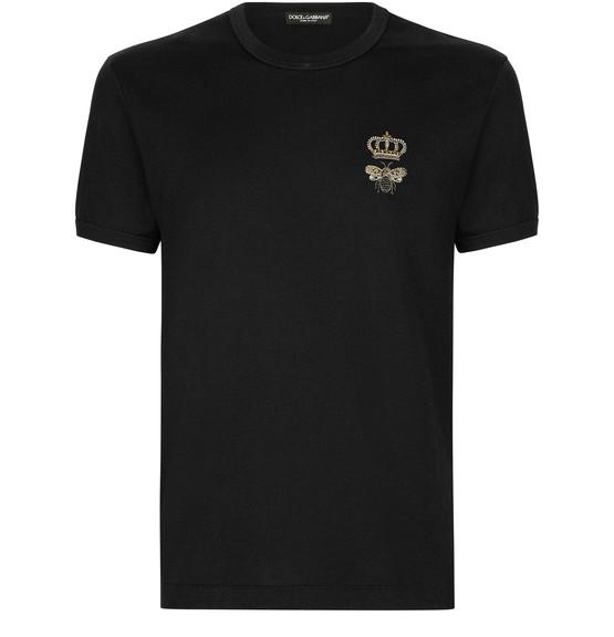 Cotton T-shirt with embroidery by DOLCE&GABBANA