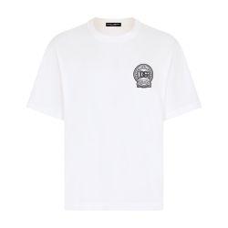 Cotton T-shirt with logo embroidery by DOLCE&GABBANA