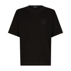 Cotton T-shirt with logo embroidery by DOLCE&GABBANA