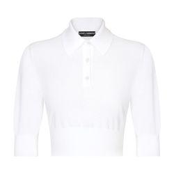 Cotton and silk cropped polo-shirt by DOLCE&GABBANA