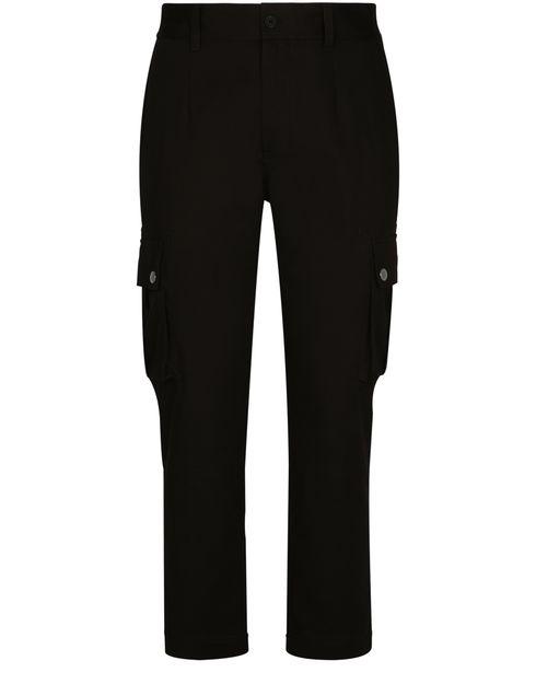 Cotton cargo pants with branded tag by DOLCE&GABBANA