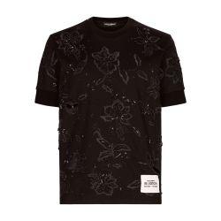 Cotton interlock T-shirt with embroidery by DOLCE&GABBANA