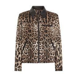 Cotton leopard-print jacket with tag by DOLCE&GABBANA