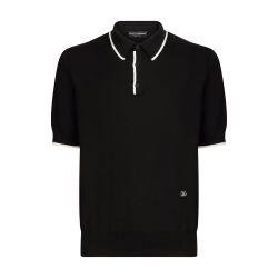 Cotton polo-shirt with DG patch by DOLCE&GABBANA