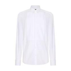 Cotton poplin Gold-fit tuxedo shirt by DOLCE&GABBANA