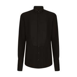 Cotton poplin Gold-fit tuxedo shirt by DOLCE&GABBANA