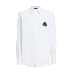 Cotton shirt with heraldic patch by DOLCE&GABBANA
