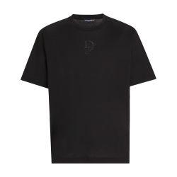 Cotton t-shirt with logo embroidery by DOLCE&GABBANA