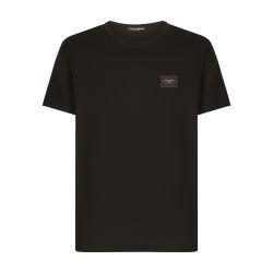 Cotton t-shirt with logoed plaque by DOLCE&GABBANA