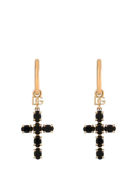 Creole earrings with crystal cross by DOLCE&GABBANA