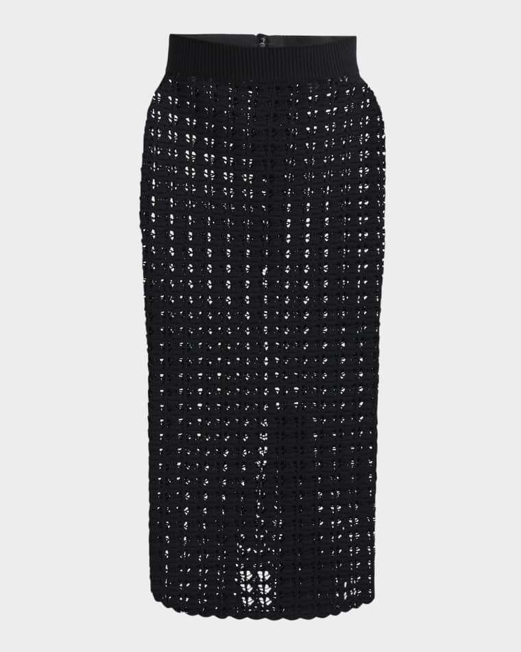 Crochet Pencil Midi Skirt by DOLCE&GABBANA