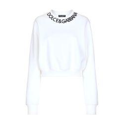 Cropped sweatshirt with embroidery by DOLCE&GABBANA