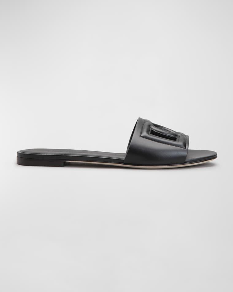 Cutout DG Flat Slide Sandals by DOLCE&GABBANA