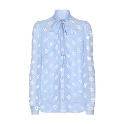 Dévoré silk shirt with DG logo by DOLCE&GABBANA