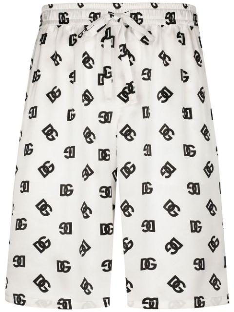 DG Monogram silk track shorts by DOLCE&GABBANA