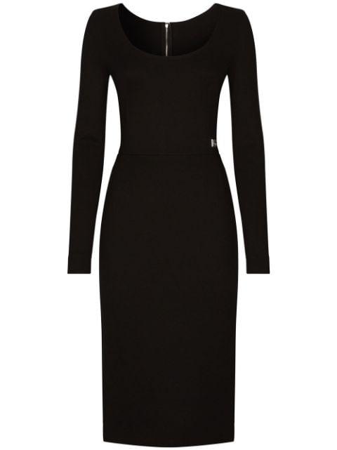 DG-logo Milano-rib midi dress by DOLCE&GABBANA