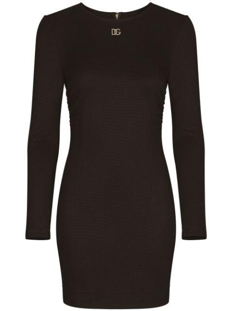 DG-logo Milano-rib minidress by DOLCE&GABBANA
