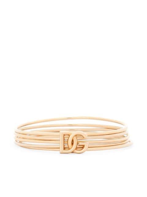 DG logo-charm multi-hoop bracelet by DOLCE&GABBANA