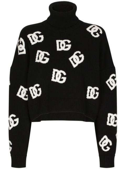 DG-logo cropped cashmere sweater by DOLCE&GABBANA