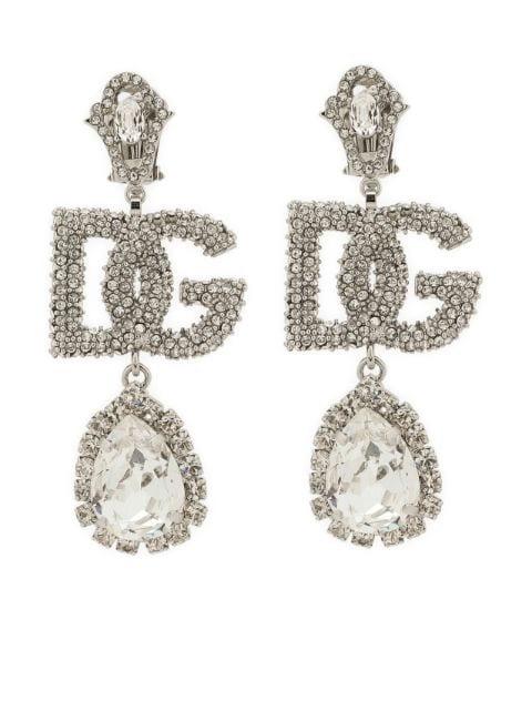 DG logo crystal-embellished earrings by DOLCE&GABBANA