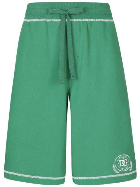 DG logo-embroidered cotton shorts by DOLCE&GABBANA